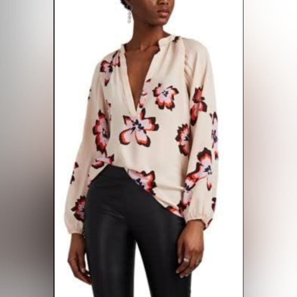 NWT $375 A.L.C. Jules Pink Floral Print Silk Blouse size 2